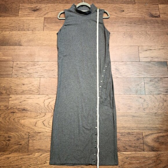 SYNERGY Organic Clothing Gray Cotton Sleeveless Snap Dress in XL - Picture 5 of 10